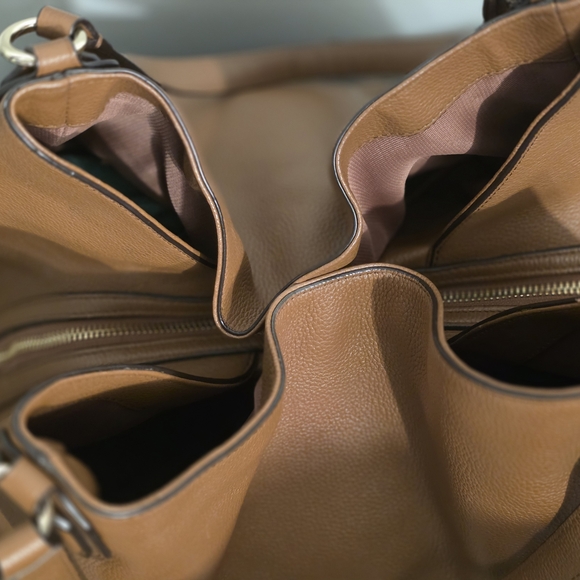 Coach Edie  Brown Leather Embossed Horse And Carriage Bag - Picture 5 of 15